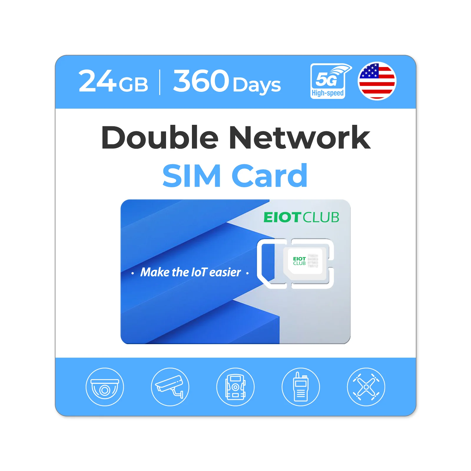 Eiotclub USA 5G LTE Cellular Data Prepaid SIM Card - Stay Connected Anywhere with Supported AT&T and T-mobile - Image 9